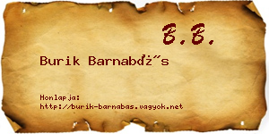 Burik Barnabás névjegykártya